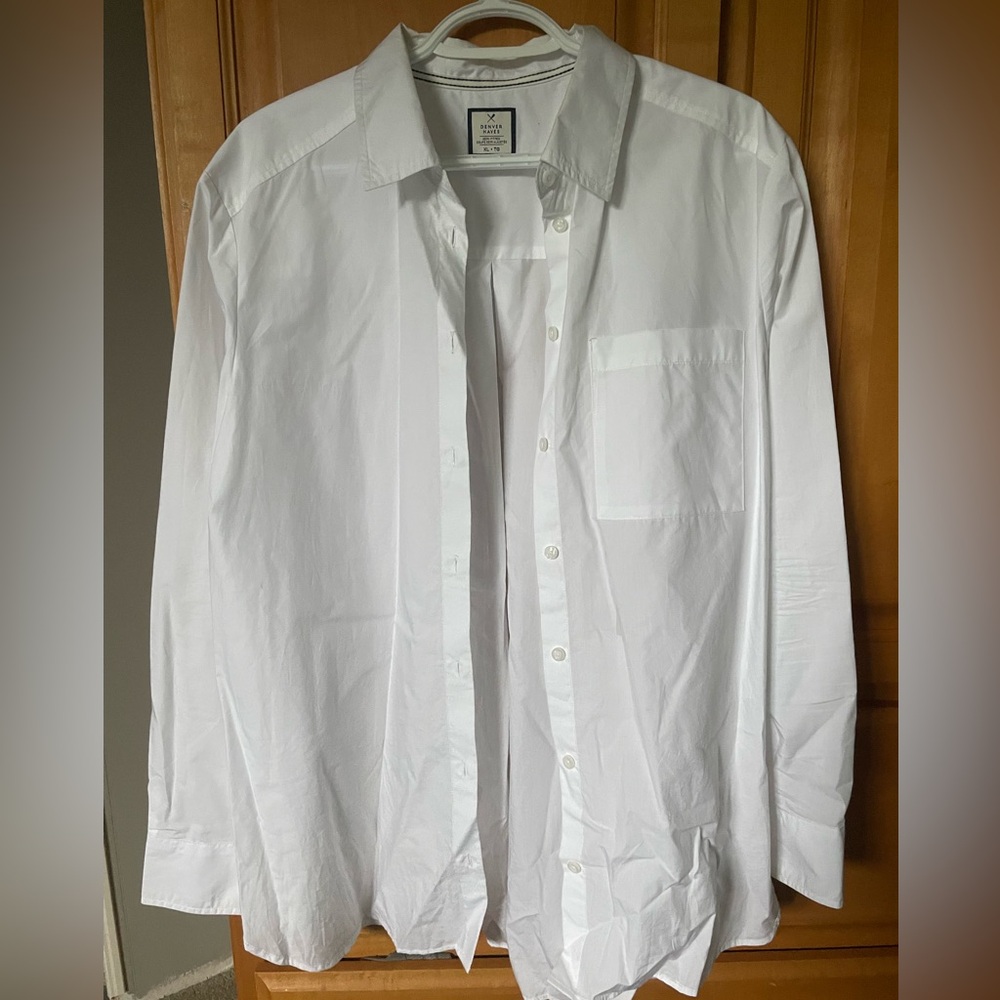 Denver Hayes Men's White Button Down Shirt Size XL